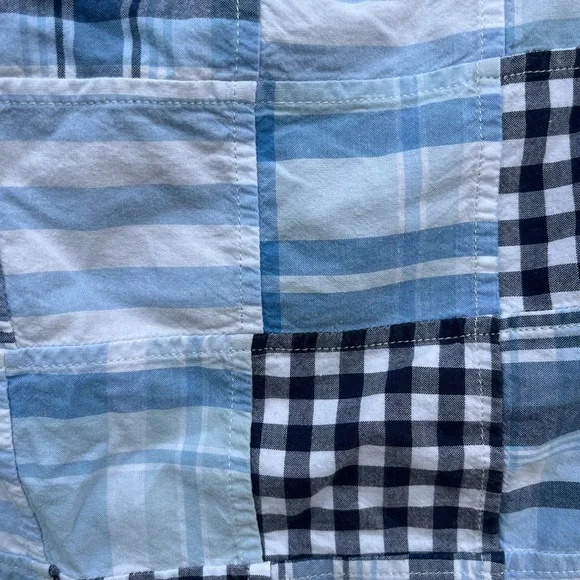 L.L. Bean Favorite Fit Patchwork Checkered Madras Cotton Preppy Shorts - 14 - Picture 5 of 10
